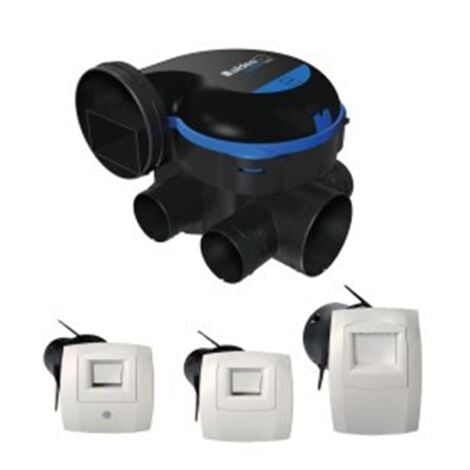 Kit VMC simple flux EasyHOME Hygroréglable COMBLES Classic livré avec 3 bouches Curve