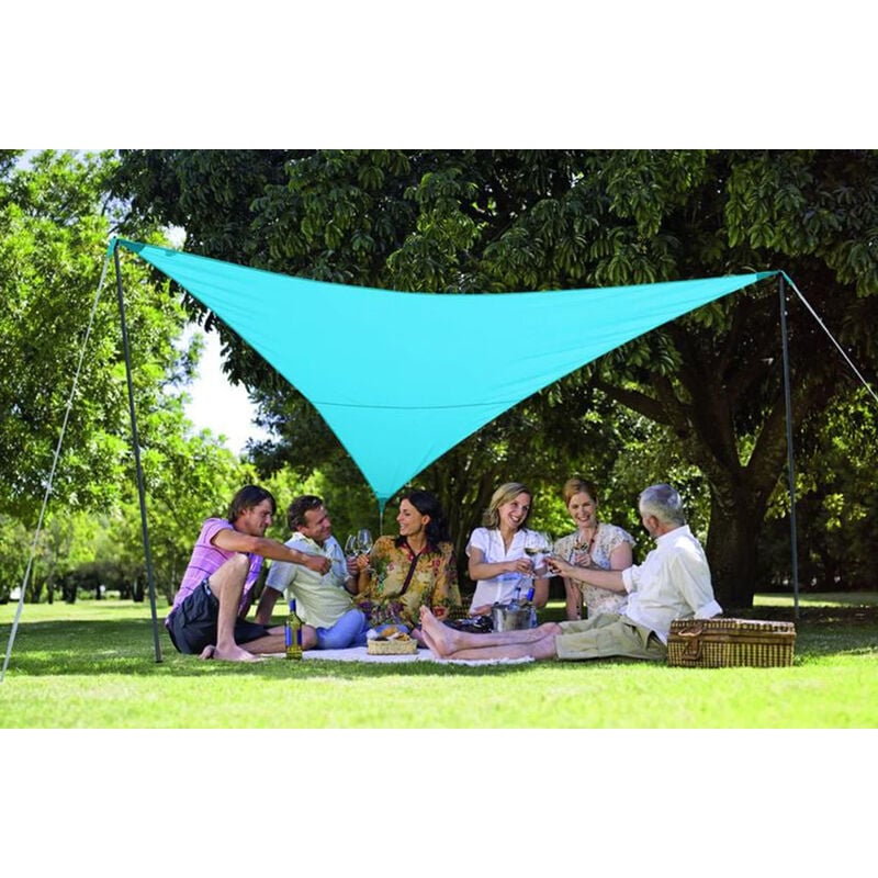 Jardideco - Pack voile d'ombrage triangulaire Camping Serenity 3,6m azur - jardiline - VK360 azur