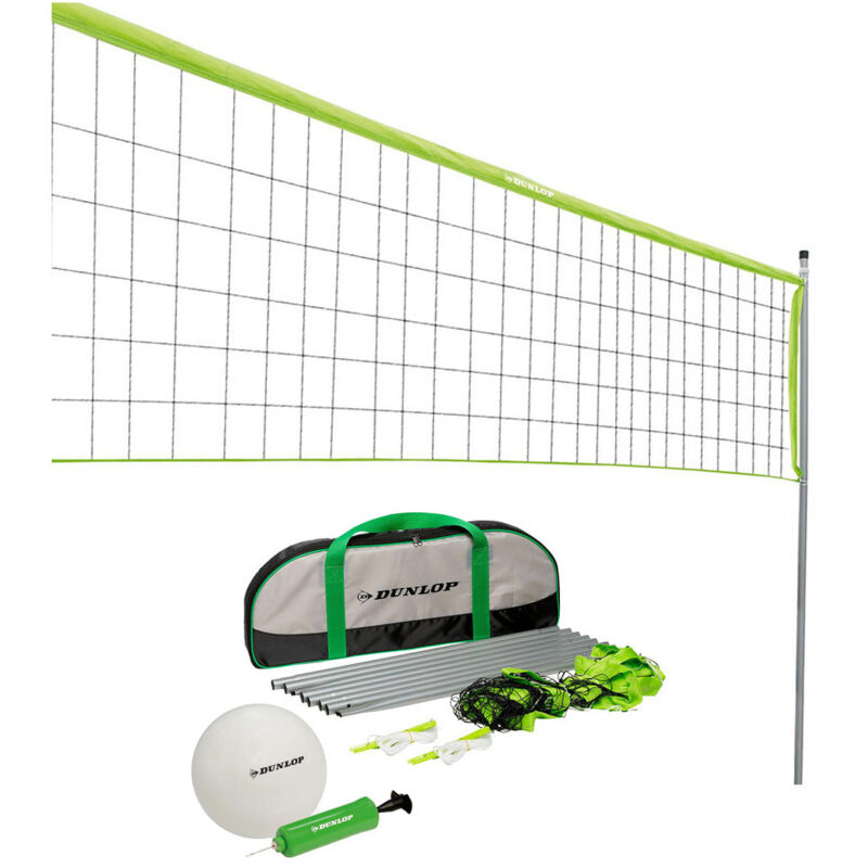 Dunlop - Beach volleyball set avec filet, ballon et gonfleur