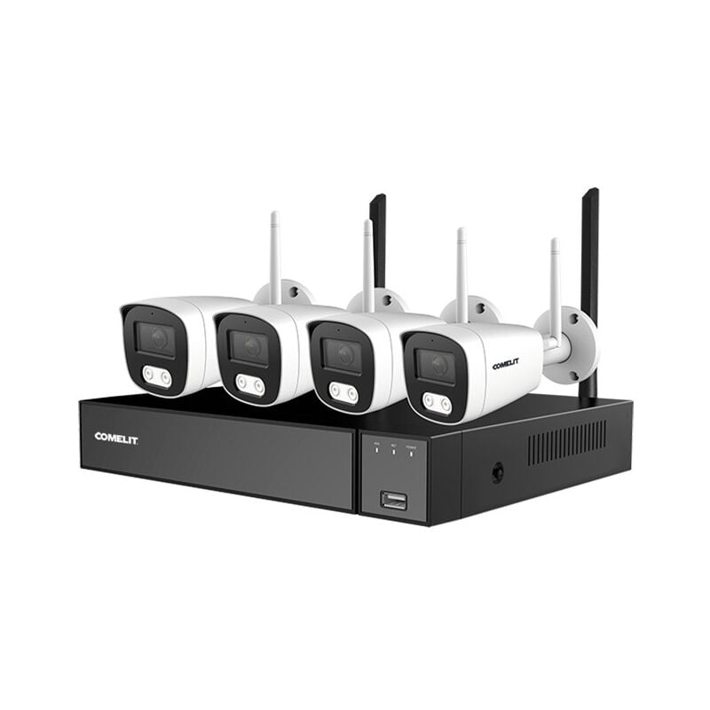 Kit de vidéosurveillance Wi-Fi 4 Caméras et NVR 8 voies - Comelit