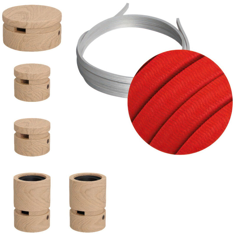 

Creative Cables - Kit Wiggle Filé System - con 3m cable textil guirnalda y 5 accesorios de madera | CM09 - CM09