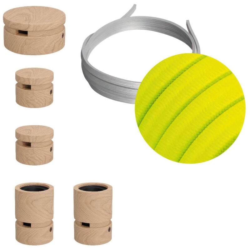 

Creative Cables - Kit Wiggle Filé System - con 3m cable textil guirnalda y 5 accesorios de madera | CF10 - CF10
