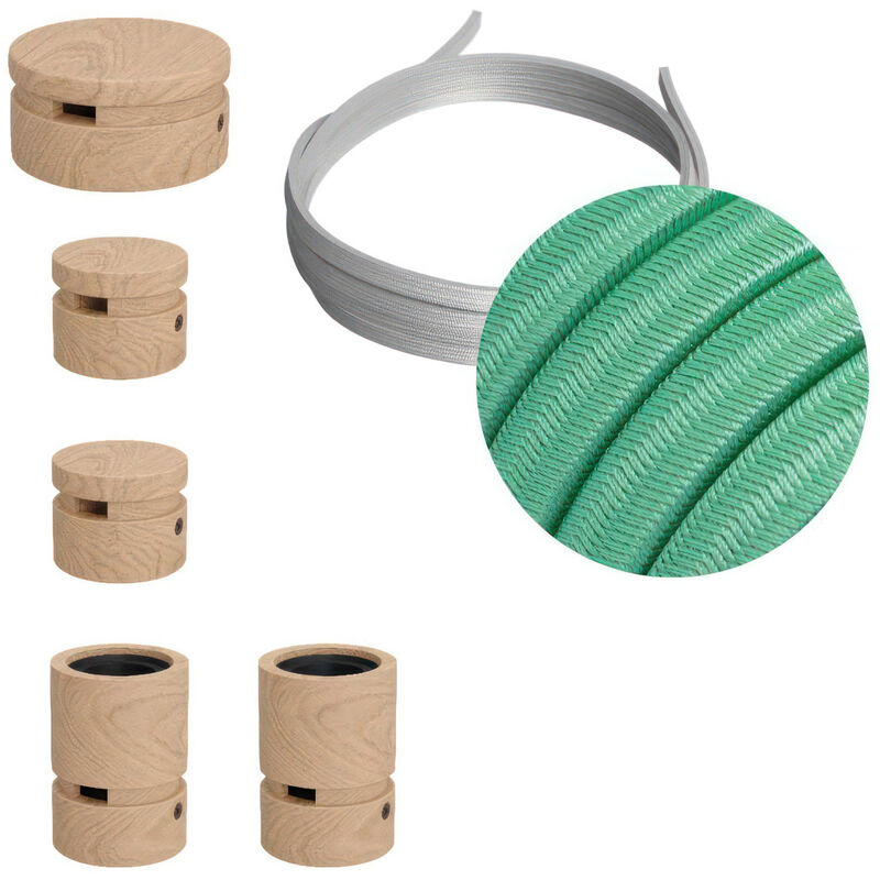 

Creative Cables - Kit Wiggle Filé System - con 3m cable textil guirnalda y 5 accesorios de madera | CH69 - CH69