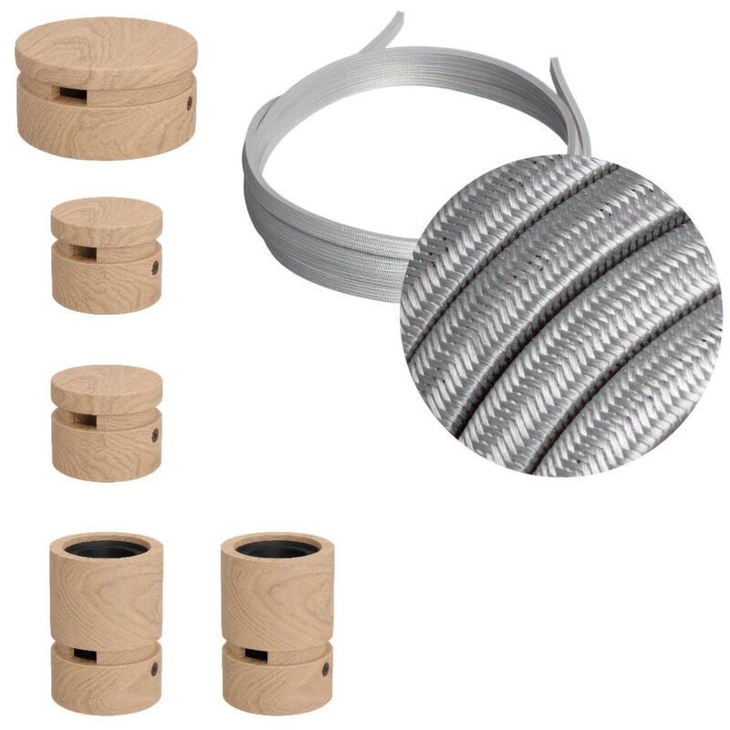 

Creative Cables - Kit Wiggle Filé System - con 3m cable textil guirnalda y 5 accesorios de madera | CM02 - CM02