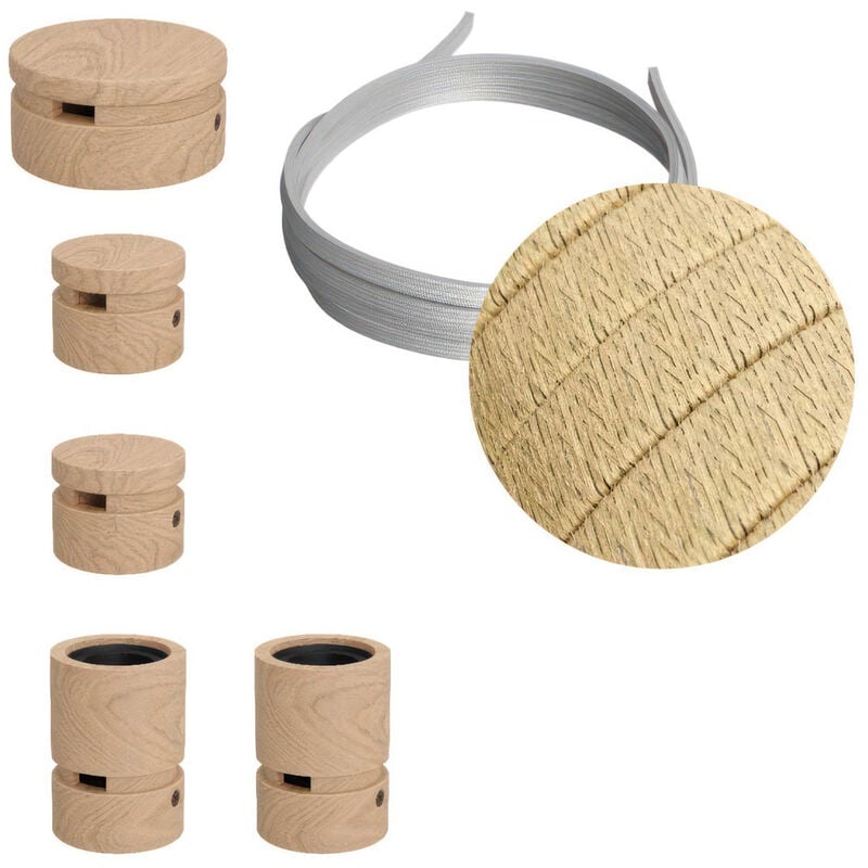 

Creative Cables - Kit Wiggle Filé System - con 3m cable textil guirnalda y 5 accesorios de madera | CN06 - CN06
