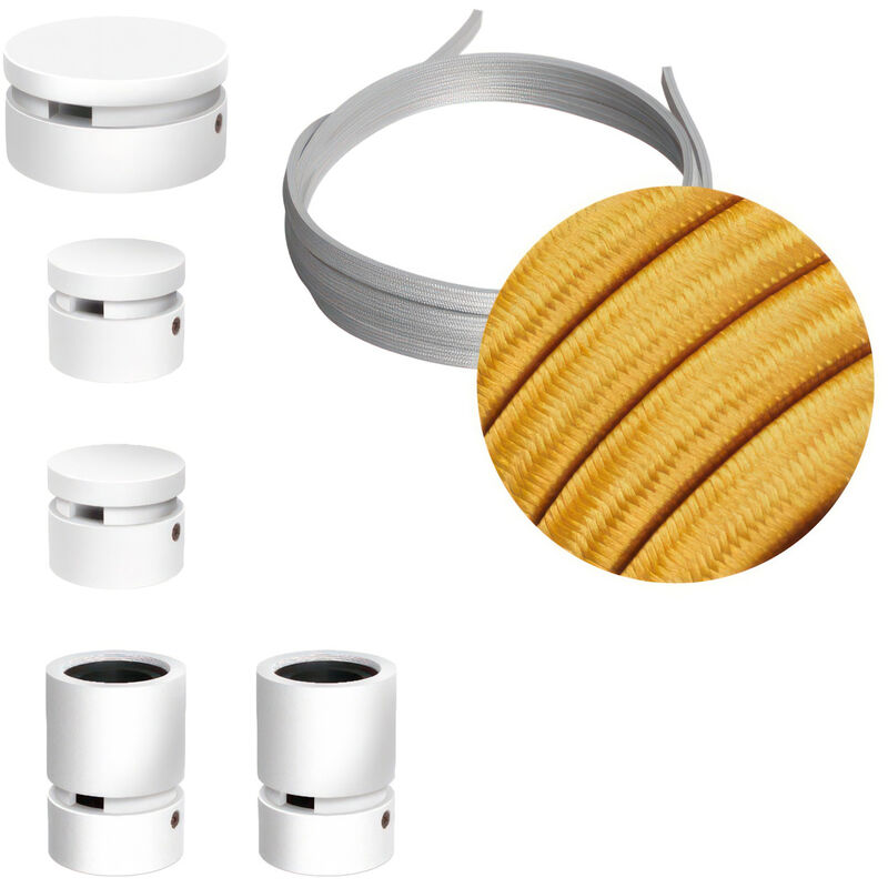 

Kit Wiggle Filé System - con 3m cable textil guirnalda y 5 accesorios de madera pintados de blanco | CM05 - CM05