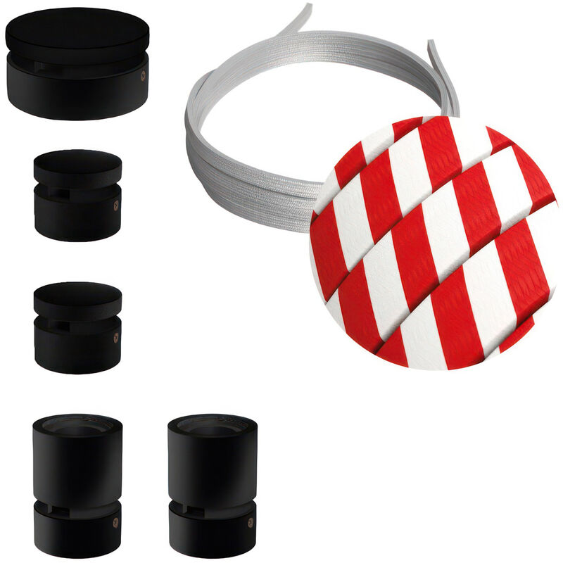 

Creative Cables - Kit Wiggle Filé System - con 3m cable textil guirnalda y 5 accesorios de madera pintados de negro | ECM39 - ECM39