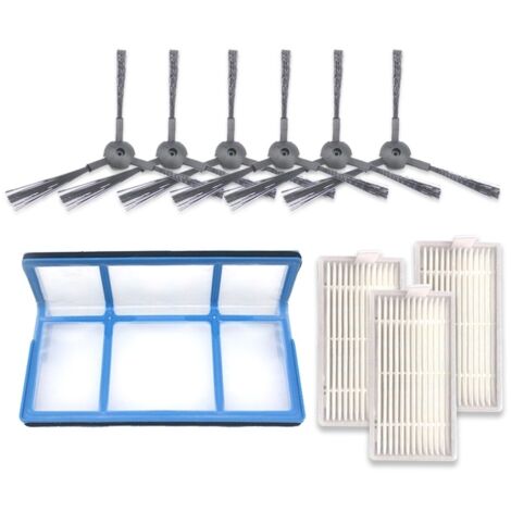 Kit XI237: 3 Brosses Latérales K614 + 3 Filtres I208 + Filtre Coton I204 pour ILIFE V5S Pro / V50 / V5S