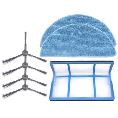 Kit XI244: 2 Brosses Latérales K614 + 2 Chiffons I201 + Filtre Coton I204V pour ILIFE V3S Pro / V5S Pro / V50