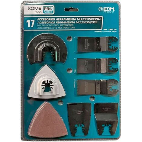 Kit17 accessori per utensile multifunzione 08765 koma tools batteria serie pro