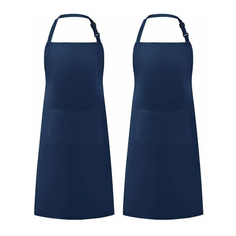 Image of Grembiule da cucina con 2 tasche regolabili Grembiuli da cucina per la casa per donna Uomo Chef 2 confezioni (blu) - Rhafayre
