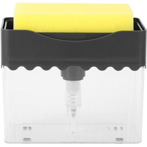 Kitchen Automatic Detergent Dispenser Container with Tableware Washing Sponge Accessory