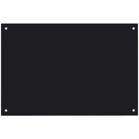 Kitchen Backsplash Black 90 x 60 cm Tempered Glass vidaXL