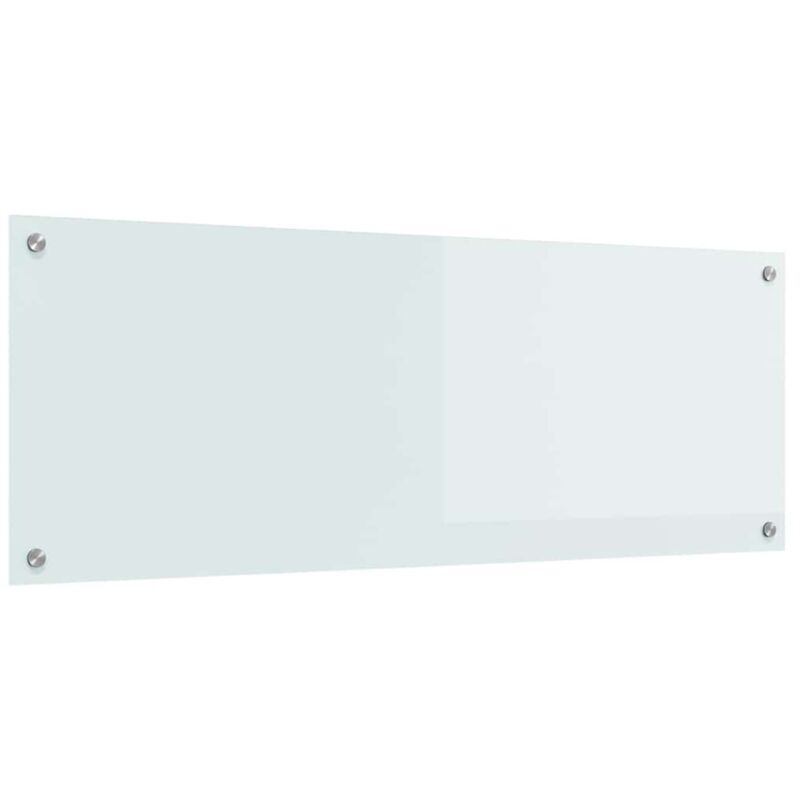 Kitchen Backsplash White 110 X 40 X 0.6 Cm Tempered Glass Vidaxl