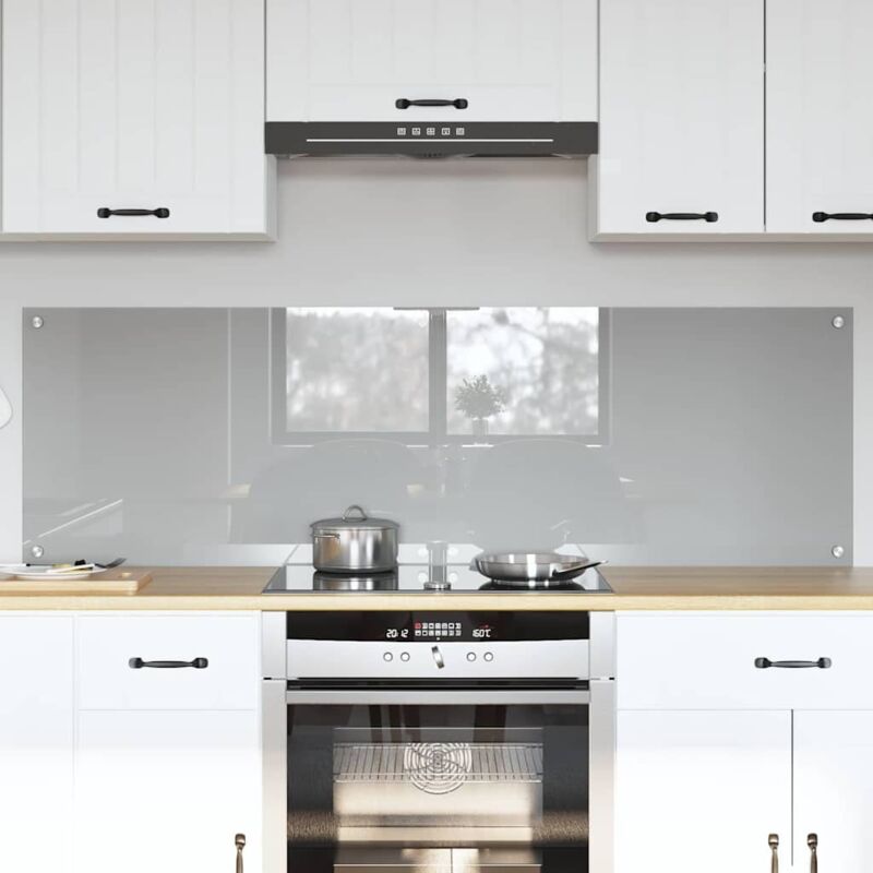 Kitchen Backsplash 2 Pcs Light Grey 80 X 50 Cm Tempered Glass Vidaxl
