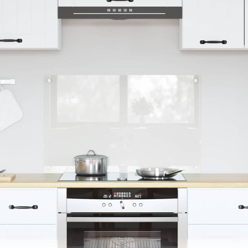 Kitchen Backsplash Transparent 80 X 50 Cm Tempered Glass Vidaxl