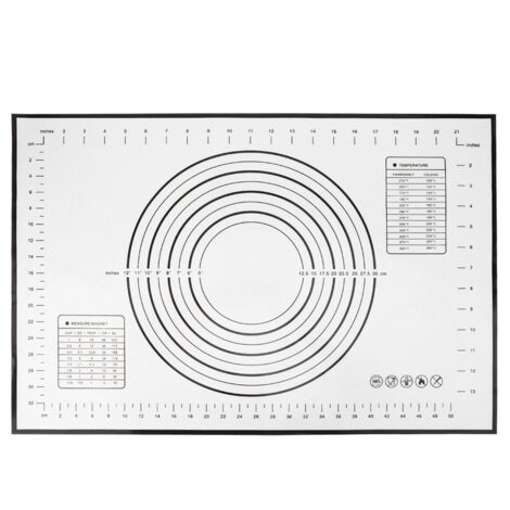Kitchen Baking Tools Non-Stick Silicone Rolling Kneading Dough Mat with Scales for Home Use(Black 40x60cm )