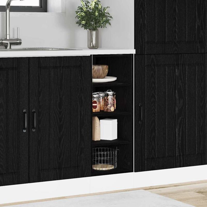 Kitchen Base Cabinet with Shelf Black oak 30 x 44.5 x 81.5 cm vidaXL