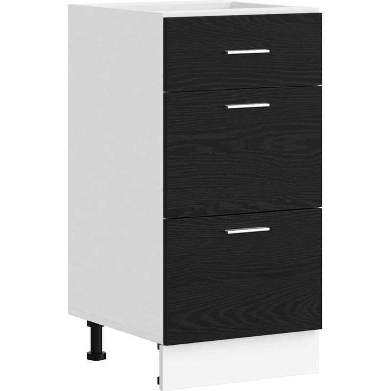 Kitchen Base Cabinet with Drawer Black Oak 40 x 46 x 81.5 cm vidaXL