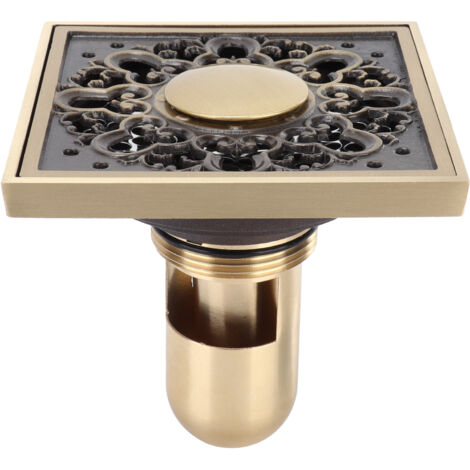 Kitchen Bathroom Concealed Shower Drain Antique Copper 10x10cm Deep Type Floor Drain Kit