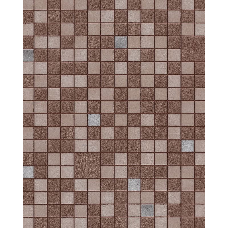 Kitchen bathroom wallpaper wall Edem 1033-17 vinyl wallpaper embossed with geometric shapes and metallic highlights brown beige silver 5.33 m2 (57