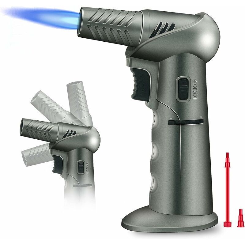 Kitchen Blowtorch, Kitchen Torches, Kitchen Burner with Safety Lock for Home, Crème Brûlée, Pastries, Desserts, Camping (Butane Not Included)