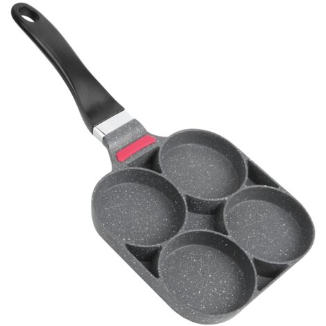 Kitchen Breakfast Pancake Cooking Pan Aluminum Frying Pan Mold for Egg Hamburger with Handle(Open Fire Type )