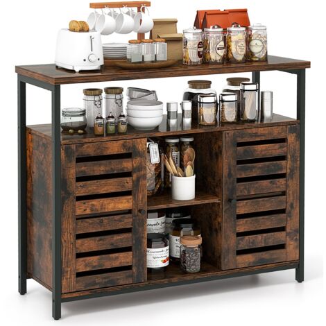 Kitchen Buffet Cabinet Industrial Sideboard Storage Cabinet w/Shelves