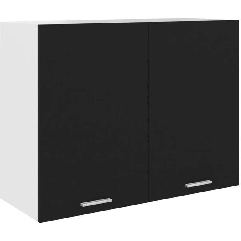 Hanging Cabinet Black 80x31x60 cm Chipboard - Black - Vidaxl