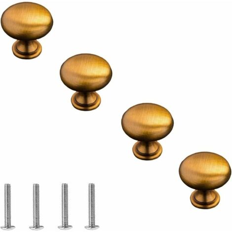 Kitchen Cabinet Handles, Round Cabinet Knobs, Gold Cabinet Knobs, Set of 4 Metal Cabinet Knobs, Vintage Cabinet Knobs, Door Knobs for Cupboard Drawer Wardrobe