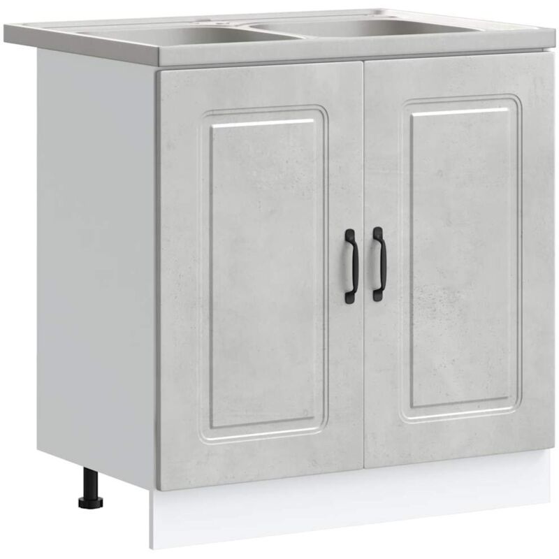 Kitchen Cabinet With Door Kalmar 2 Pcs Grey 80 X 46 X 81.5 Cm Vidaxl