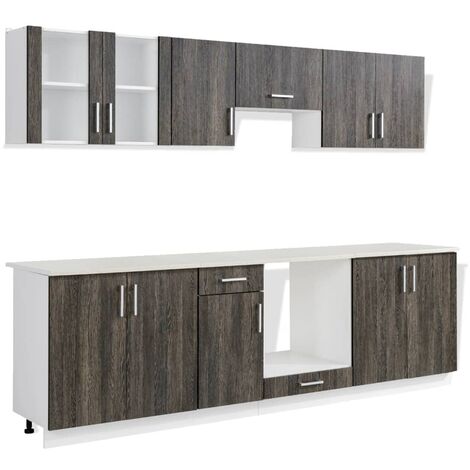 Kitchen Cabinet Unit 8 Pieces Wenge Look