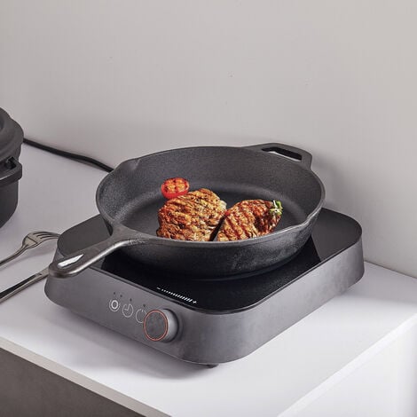 Kitchen Cast Iron Non-stick Frying Pan Enamel BBQ Grill Skillet Induction Bottom