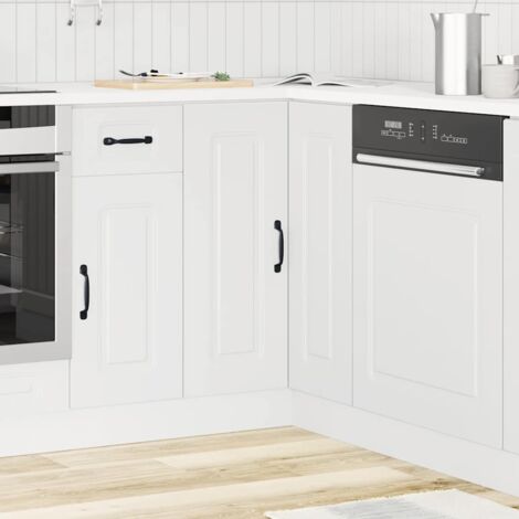 Kitchen Corner Base Cabinet Kalmar White Engineered Wood vidaXL