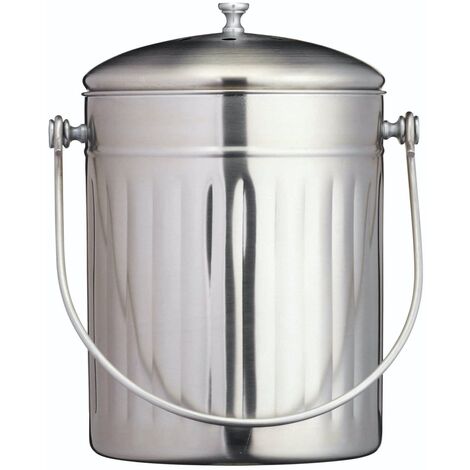 Kitchen Craft - Bac à compost en acier inoxydable (5 L)