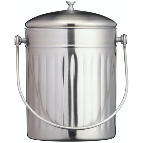 Kitchen Craft - Bac à compost en acier inoxydable (5 L)