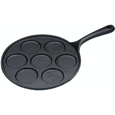 Kitchen Craft Blinis - 7 Pfannkuchenpfanne (23,5 cm de Durchmesser, Gusseisen, schwarz)