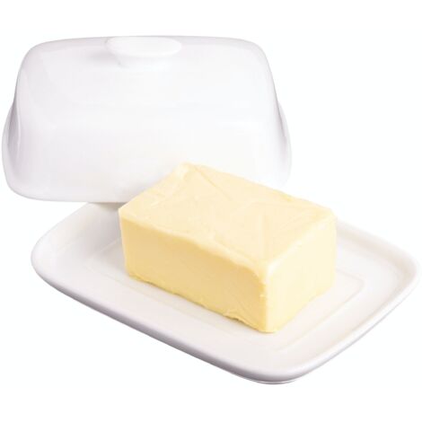 Kitchen Craft Butterdose, Porzellan, Silber, 14,2x10,9x7,5 cm