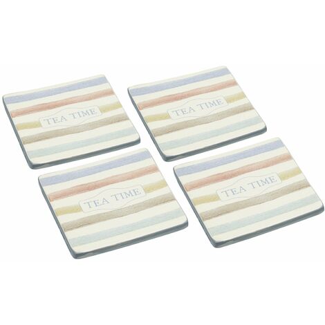 Kitchen Craft Classic Collection Sottobicchieri in Ceramica Stile Vintage, Set da 4 Pezzi
