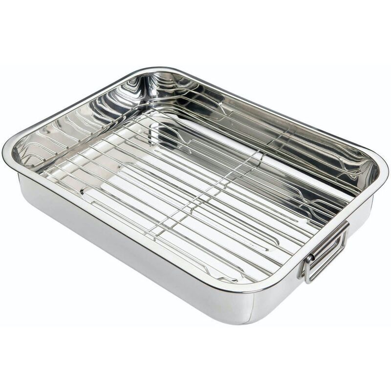 Kitchen Craft - De Rechteckige Auflaufform Mit Rost (edelstahl), Silber, 37 X 28 X 6, 5 Cm