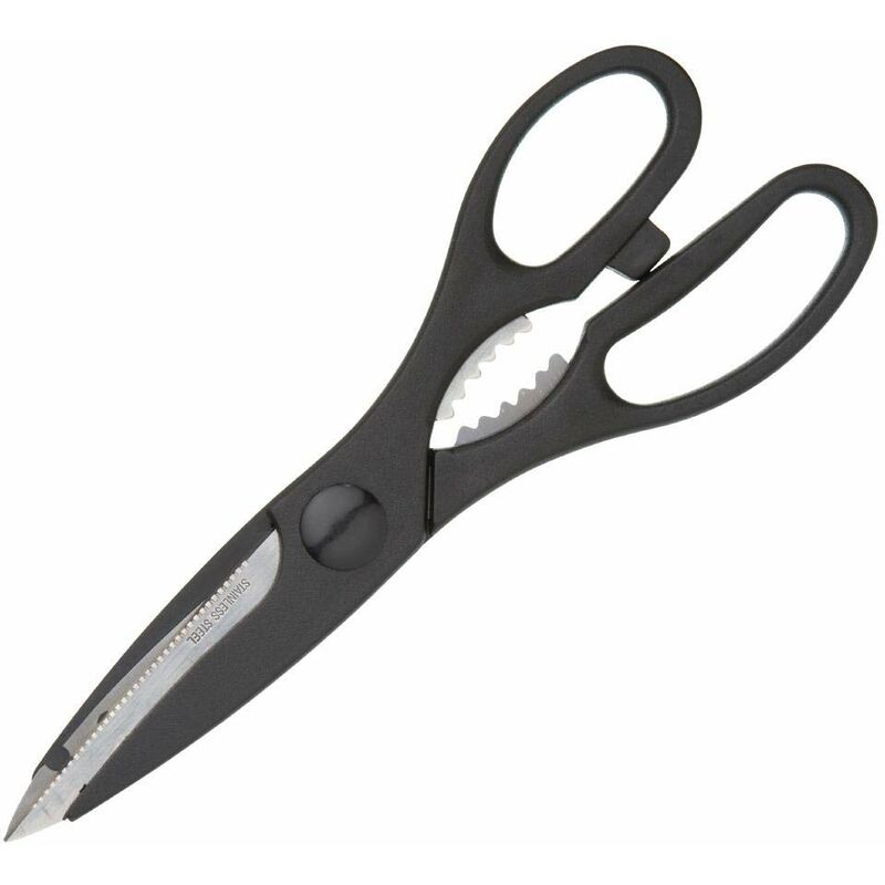 Image of Forbici da Cucina con Apribottiglie, Acciaio Inossidabile, Cesoie Multiuso 21cm (8,3''), nero - Kitchencraft