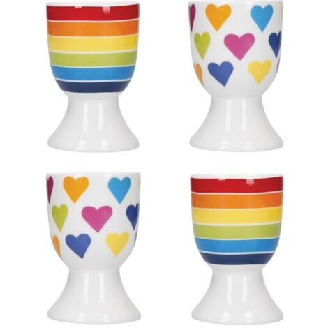 Kitchen Craft KCEGGRBOW4PC Set of Eierbecher, Porzellan, Various Colours