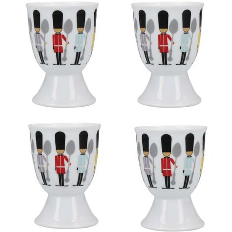 Kitchen Craft KCEGGSOL4PC Set of Eierbecher, Porzellan, White
