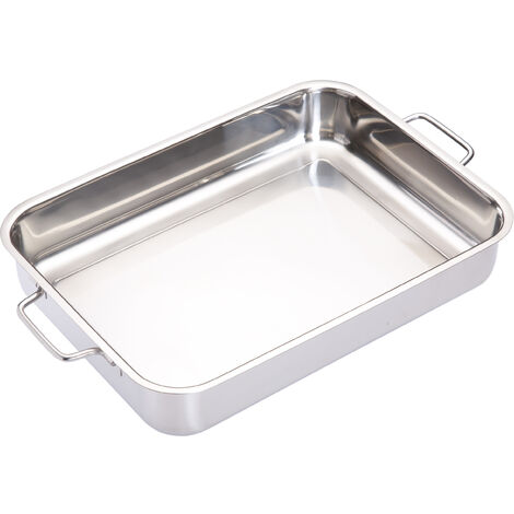 Kitchen Craft KCMCROAST37 - Rechteckige Auflaufform, Edelstahl, Farbe silber