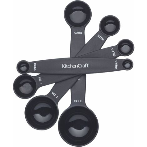 Kitchen Craft Löffel de magnetische Messlöffel, 4 Stück, Schwarz