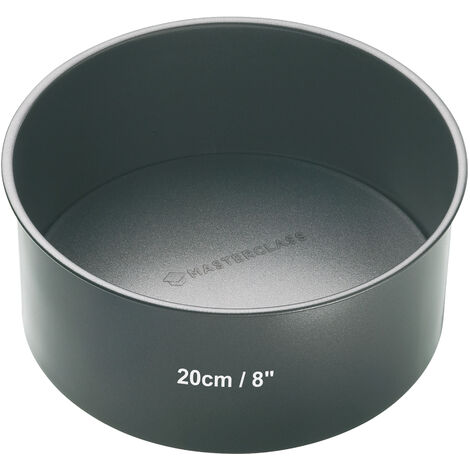 Kitchen Craft Master Class Round Loose Base Cake Pan, Steel, Black, 20 cm