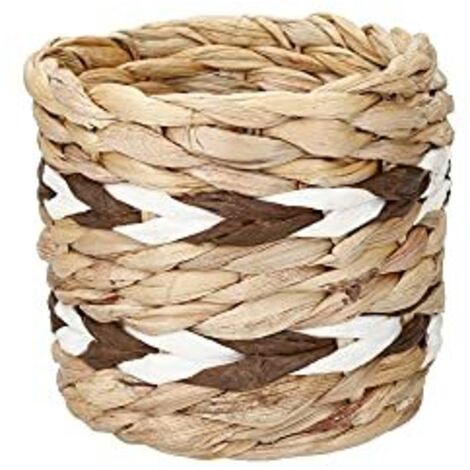 Kitchen Craft Planter de Hyacinth de Water, Planter de Indoor, Natural Woven Planter withde Stripes Design, 11.5 x 11.5 x 11 cm