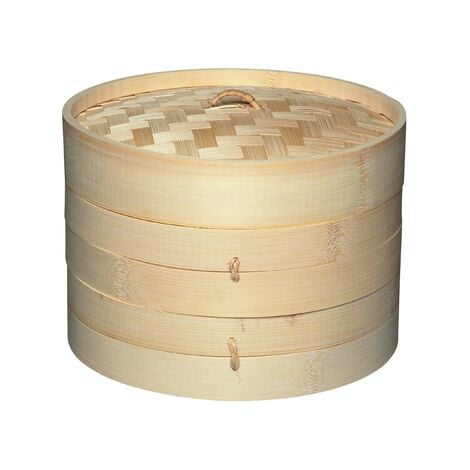 Kitchen Craft, Pure Oriental, Contenitore per cottura a vapore orientale in bambù, 2 livelli e coperchio