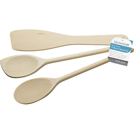 Kitchen Craft Set of Three Spoons, Braun (Holz)