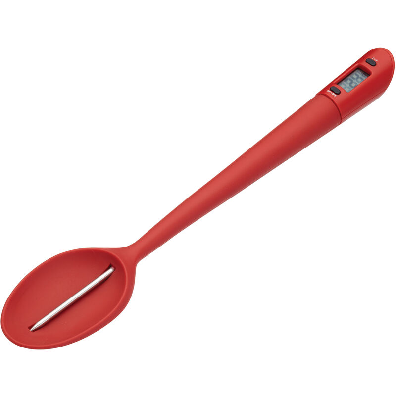 Image of Kitchencraft - Cucchiaio fatto in casa Silicone con termometro di Acciaio inossidabile incluso 32 cm Rosso